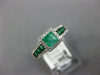.73CT DIAMOND & AAA EMERALD 14K WHITE & BLACK GOLD PRINCESS & ROUND PROMISE RING