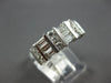 LARGE 1.65CT DIAMOND 14K WHITE GOLD 3D ROUND & BAGUETTE WEDDING ANNIVERSARY RING