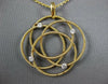 ESTATE LARGE .22CT DIAMOND 18KT 2 TONE GOLD CIRCULAR FLOWER ETOILE MESH PENDANT