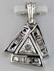 .25CT DIAMOND 14KT WHITE GOLD ROUND & BAGUETTE TRIANGULAR FUN FLOATING PENDANT
