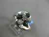 ESTATE WIDE .25CT WHITE & BLACK DIAMOND 14KT WHITE GOLD FLOWER CRISS CROSS RING