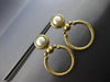 LARGE AAA PEARL 14KT YELLOW GOLD CIRCULAR FILIGREE FUN CLIP ON HANGING EARRINGS