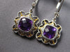 1.78CT DIAMOND & AAA AMETHYST 14KT 2 TONE GOLD SQUARE LEVERBACK HANGING EARRINGS