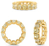 LARGE 9.0CT FANCY YELLOW DIAMOND 18K YELLOW GOLD 3D CUSHION LUCIDA ETERNITY RING