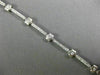 ANTIQUE WIDE 1.16CT DIAMOND 14KT WHITE GOLD MATTE FLOWER TENNIS BRACELET #18276
