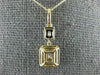 ESTATE .45CT DIAMOND 14K 2 TONE GOLD 3D ROUND & BAGUETTE CLUSTER JOURNEY PENDANT
