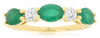 1.74CT DIAMOND & AAA EMERALD 14KT YELLOW GOLD MARQUISE & ROUND SHARED PRONG RING