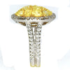 2.46CT WHITE & FANCY YELLOW DIAMOND 18K 2 TONE GOLD 3D MULTI SHAPE CIRCULAR RING