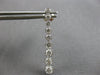 LARGE 1.0CT DIAMOND 14KT WHITE GOLD JOURNEY BEZEL BAR SCREWBACK HANGING EARRINGS