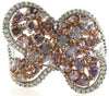 EXTRA LARGE 3.22CT WHITE & PINK DIAMOND 18KT WHITE & ROSE GOLD MULTI SHAPE RING