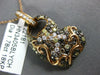 ESTATE LARGE 1.78CT MULTI COLOR DIAMOND 18KT ROSE GOLD 3D SIDEWAYS HEART PENDANT