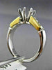 ESTATE 1.15CT DIAMOND 14Kt WHITE & YELLOW GOLD SEMI MOUNT ENGAGEMENT RING #2588