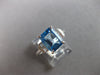 ESTATE 2.65CT DIAMOND & AAA BLUE TOPAZ 14K WHITE GOLD 3D CLASSIC ENGAGEMENT RING