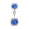 7.16CT DIAMOND & SAPPHIRE 18KT WHITE GOLD INTERCHANGEABLE HANGING STUD EARRINGS