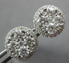 LARGE 2.03CT DIAMOND 18KT WHITE GOLD CLUSTER INVISIBLE FLOWER HALO STUD EARRINGS