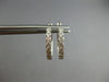 ESTATE .93CT DIAMOND 14KT WHITE GOLD 3D CLASSIC INSIDE OUT HOOP HANGING EARRINGS