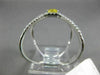 ESTATE LARGE .73CT DIAMOND & AAA YELLOW SAPPHIRE 14K WHITE GOLD 3D HALO FUN RING