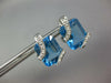 ESTATE 15.17CT DIAMOND & AAA BLUE TOPAZ 14K WHITE GOLD CLASSIC FUN STUD EARRINGS