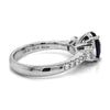 5.39CT DIAMOND & AAA SAPPHIRE 18KT WHITE GOLD 3D OVAL EMERALD CUT & ROUND RING