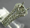 WIDE .50CT DIAMOND 14KT WHITE GOLD ROUND HALO SEMI MOUNT ENGAGEMENT RING #22023