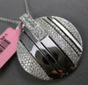 ESTATE LARGE 1.13CT DIAMOND 18K WHITE GOLD PRINCESS & ROUND CIRCULAR FUN PENDANT
