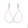 ESTATE 1.57CT DIAMOND 18K WHITE GOLD 3D OPEN TEAR DROP CLIP ON HANGING EARRINGS