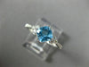 ESTATE .90CT DIAMOND & AAA CUSHION CUT BLUE TOPAZ 14KT WHITE GOLD FUN LOVE  RING