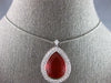 EXTRA LARGE 6.11CT DIAMOND & AAA FIRE OPAL 14KT YELLOW GOLD TEAR DROP NECKLACE