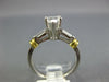.93CT DIAMOND PLATINUM & 18K GOLD 3D PEAR SHAPE & BAGUETTE ENGAGEMENT RING #1894