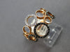 ESTATE WIDE .31CT WHITE & BLACK DIAMOND 14K ROSE GOLD 3D MULTI CIRCULAR FUN RING