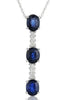 1.46CT DIAMOND & AAA SAPPHIRE 14KT WHITE GOLD 3D OVAL & ROUND FLOATING PENDANT