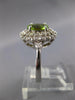 LARGE 2.16CT DIAMOND & AAA PERIDOT 14KT WHITE GOLD OVAL & ROUND DOUBLE HALO RING