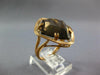 ESTATE 12.26CT AAA SMOKEY TOPAZ 14KT ROSE GOLD 3D SOLITAIRE SQURE FUN RING
