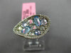 ESTATE 1.68CT DIAMOND & AAA EXTRA FACET MULTI GEM 14KT WHITE GOLD 3D OVAL RING