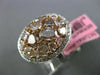 ESTATE LARGE 4.21CT MULTI COLOR DIAMOND 18KT WHITE & ROSE GOLD CLUSTER OVAL RING
