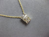 .23CT DIAMOND 14KT YELLOW GOLD 3D BAGUETTE CLUSTER RECTANGULAR FLOATING PENDANT