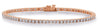 ESTATE 3.0CT DIAMOND 14KT ROSE GOLD 3D CLASSIC ROUND TENNIS BRACELET