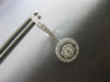 ESTATE .98CT DIAMOND 14KT WHITE GOLD 3D CLASSIC FLOWER HALO FUN HANGING EARRINGS
