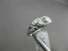 ANTIQUE .10CT OLD MINE DIAMOND 14KT WHITE GOLD FILIGREE 3 STONE ENGAGEMENT RING