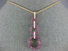 LARGE 2.16CT DIAMOND & AAA PINK SAPPHIRE 18KT ROSE GOLD CIRCULAR JOURNEY PENDANT
