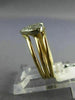 ESTATE .20CT DIAMOND 14KT YELLOW GOLD 3D MULTI ROW PAVE HEART LOVE RING #17221