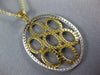 ESTATE LARGE 2.13CT DIAMOND 18KT 2 TONE GOLD 3D MULTI OVAL FLOWER LOVE PENDANT