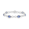 LARGE 8.92CT DIAMOND & AAA SAPPHIRE 18K WHITE GOLD OVAL INFINITY TENNIS BRACELET
