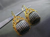 ESTATE LARGE .30CT DIAMOND 14K BLACK & YELLOW GOLD BASKET WOVEN HANGING EARRINGS