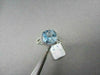 ESTATE WIDE SQUARE AAA BLUE TOPAZ & DIAMOND 4.39CTW 14KT WHITE GOLD RING