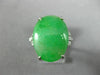 ESTATE LARGE .90CT DIAMOND & AAA JADE PLATINUM 3D FILIGREE LUCKY ENGAGEMENT RING