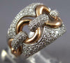ESTATE LARGE 1.22CT DIAMOND 14KT WHITE & ROSE GOLD 3D CLASSIC LOVE KNOT FUN RING