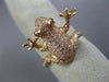 ESTATE 1.05CT PINK & BLACK DIAMOND 18KT ROSE GOLD 3D CLASSIC HAPPY FROG FUN RING