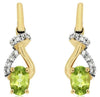 1.0CT DIAMOND & AAA PERIDOT 14KT YELLOW GOLD 3D OVAL LOVE KNOT HANGING EARRINGS