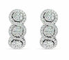 ESTATE WIDE .7CT DIAMOND 18K WHITE GOLD CLUSTER FLOWER INFINITY HANGING EARRINGS